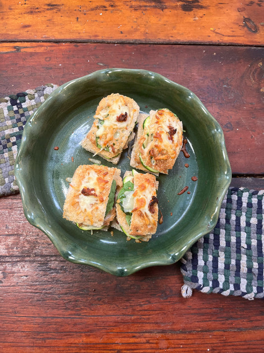 Bread Lasagna made with thinly sliced sourdough bread